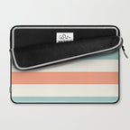 Orange, turquoise and cream stripes Laptop Sleeve Gallery Image 2