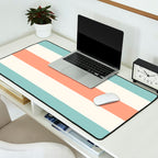 Orange, turquoise and cream stripes Desk Mat Gallery Image 2