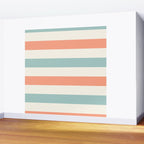 Orange, turquoise and cream stripes Wall Mural Gallery Image 2