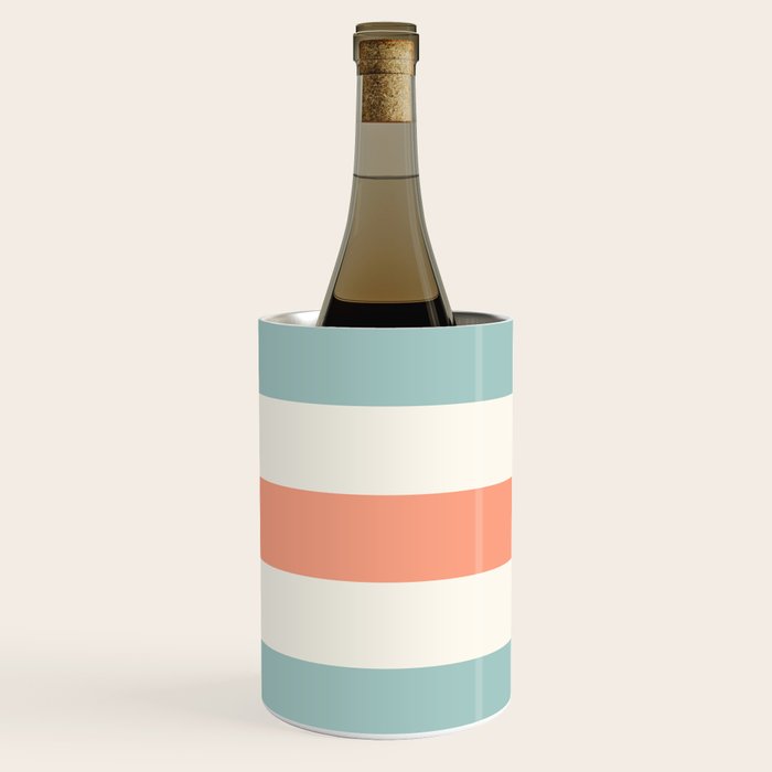 Orange, turquoise and cream stripes Wine Chiller Gallery Image 1