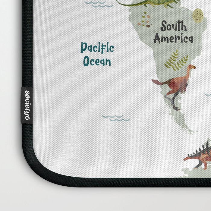 Dinosaur World Map Laptop Sleeve Gallery Image 3