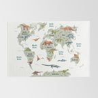 Dinosaur World Map Rug Gallery Image 2