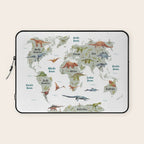 Dinosaur World Map Laptop Sleeve Gallery Image 1