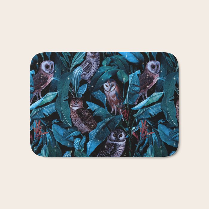 Owl and Leaf Garden Bath Mat Gallery Image 1