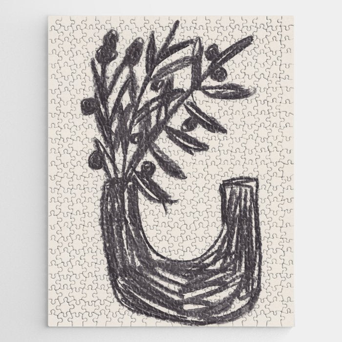 Charcoal florals #2 Jigsaw Puzzle Gallery Image 1