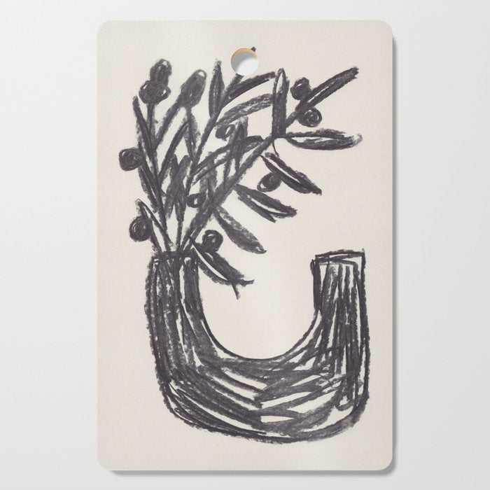 Charcoal florals #2 Cutting Board Gallery Image 1