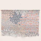 Flowers Abstract Print, Coral, Peach, Gray Wall Hanging Gallery Image 1