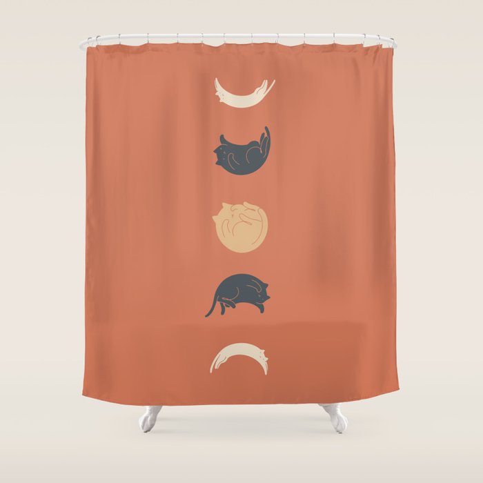Cat Landscape 61: Meow Phases 2 Shower Curtain Gallery Image 1