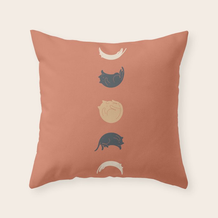 Cat Landscape 61: Meow Phases 2 Throw Pillow Gallery Image 6