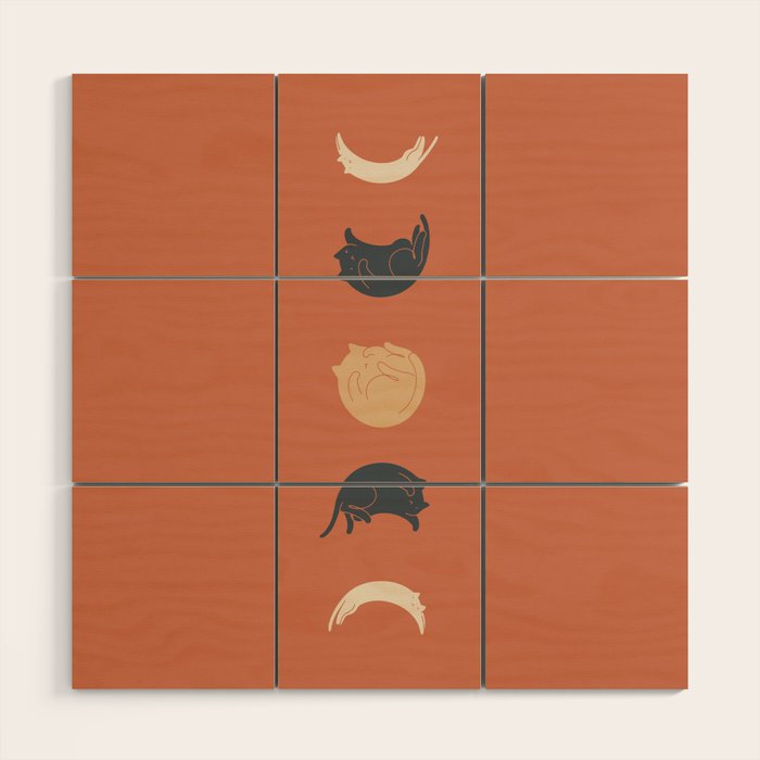 Cat Landscape 61: Meow Phases 2 Wood Wall Art Gallery Image 1