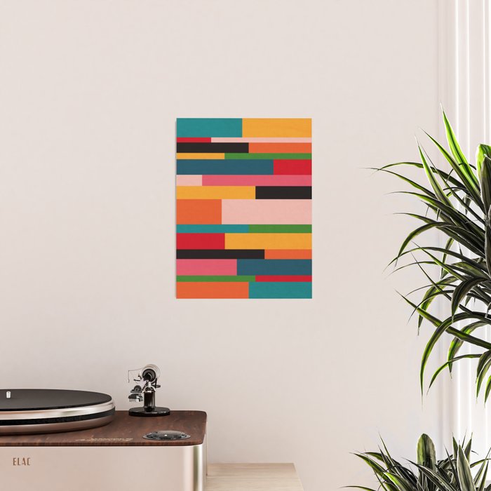 Colorful Patchwork MCM Art Poster Gallery Image 2