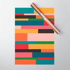 Colorful Patchwork MCM Art Wrapping Paper Gallery Image 1