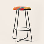 Colorful Patchwork MCM Art Stool Gallery Image 1