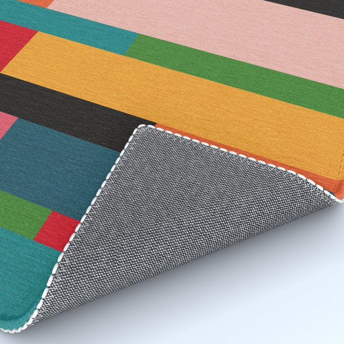 Colorful Patchwork MCM Art Rug Gallery Image 4
