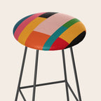 Colorful Patchwork MCM Art Stool Gallery Image 2