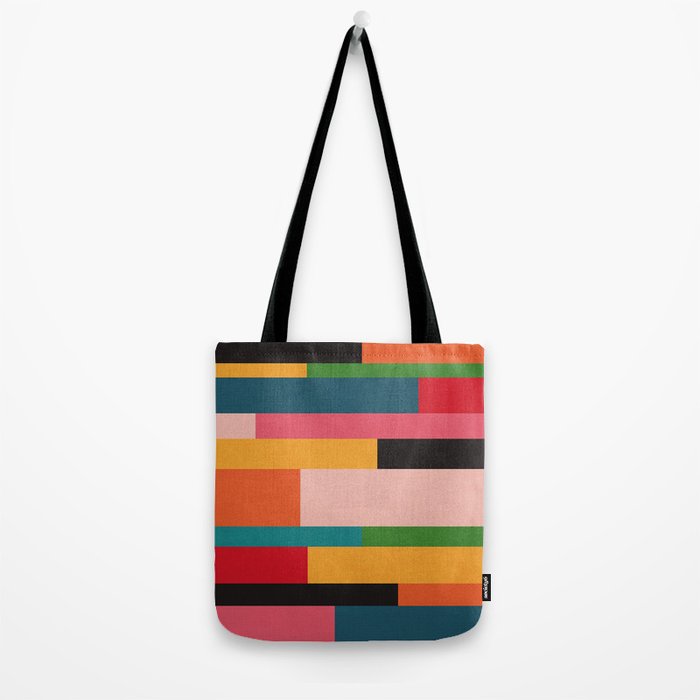 Colorful Patchwork MCM Art Tote Bag Gallery Image 2