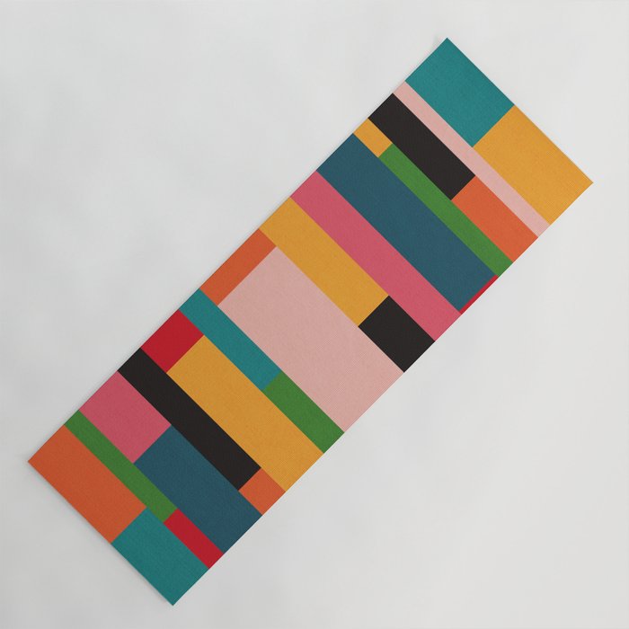 Colorful Patchwork MCM Art Yoga Mat Gallery Image 1