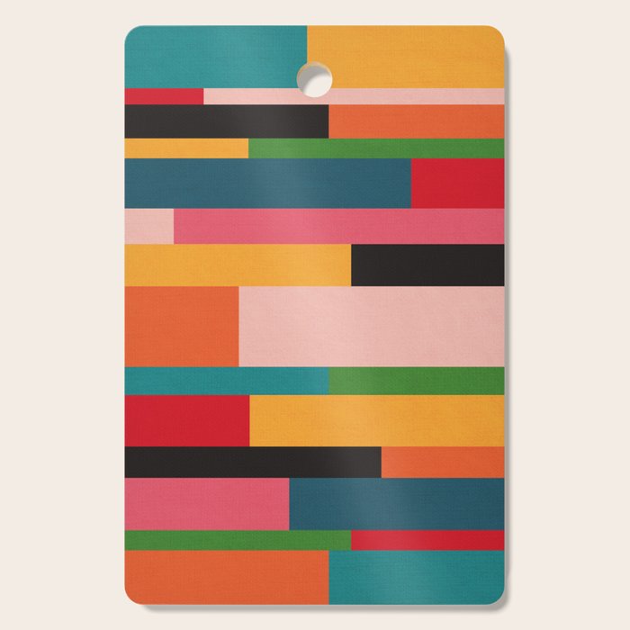 Colorful Patchwork MCM Art Cutting Board Gallery Image 1