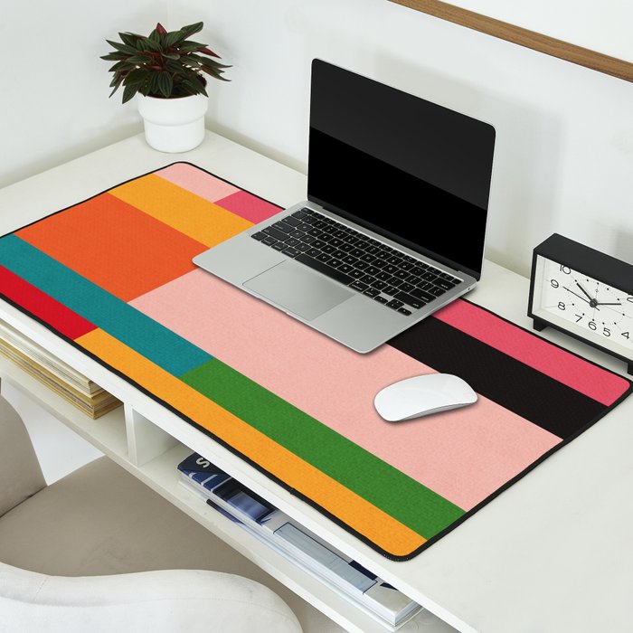 Colorful Patchwork MCM Art Desk Mat Gallery Image 2