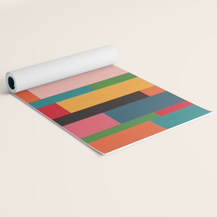 Colorful Patchwork MCM Art Yoga Mat Gallery Image 2