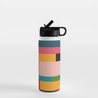 Colorful Patchwork MCM Art Water Bottle Gallery Image 1