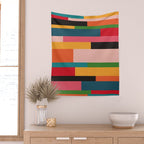 Colorful Patchwork MCM Art Wall Tapestry Gallery Image 2