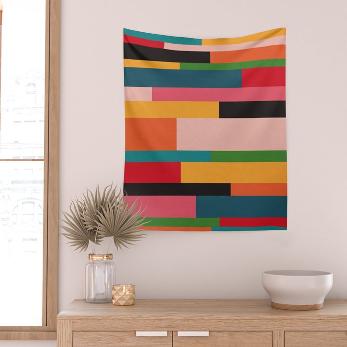 Colorful Patchwork MCM Art Wall Tapestry Gallery Image 2