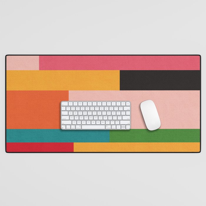Colorful Patchwork MCM Art Desk Mat Gallery Image 1