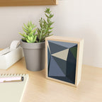Blue Beige Low Poly Geometric Triangles Mathematical Art Mini Art Print Gallery Image 2