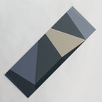 Blue Beige Low Poly Geometric Triangles Mathematical Art Yoga Mat Gallery Image 1