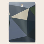 Blue Beige Low Poly Geometric Triangles Mathematical Art Cutting Board Gallery Image 1