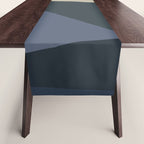 Blue Beige Low Poly Geometric Triangles Mathematical Art Table Runner Gallery Image 1