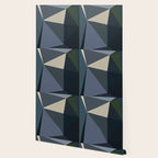 Blue Beige Low Poly Geometric Triangles Mathematical Art Wallpaper Gallery Image 2