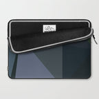 Blue Beige Low Poly Geometric Triangles Mathematical Art Laptop Sleeve Gallery Image 2