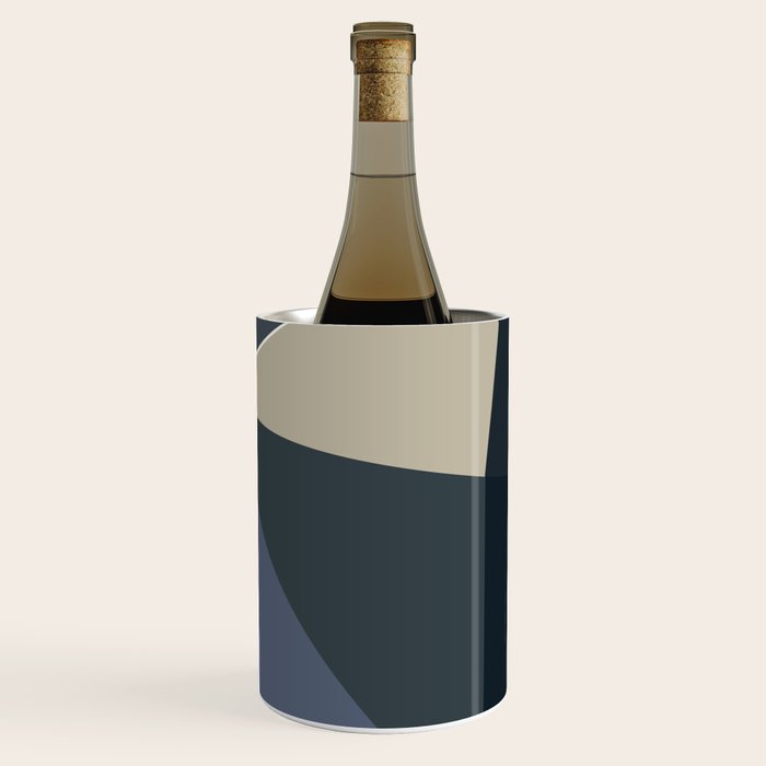 Blue Beige Low Poly Geometric Triangles Mathematical Art Wine Chiller Gallery Image 1