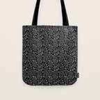 Abstract black and white line doodle pattern Tote Bag Gallery Image 1