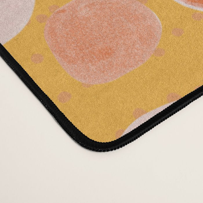 Pop Art Stripe Flowers in Retro Tangerine Desk Mat Gallery Image 4
