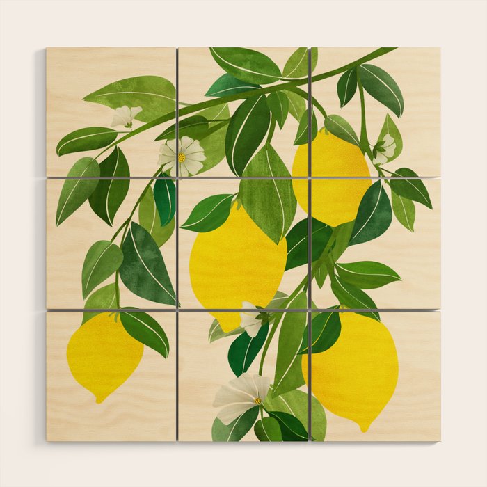 Summer Lemons / Tropical Fruit Series Wood Wall Art Gallery Image 1
