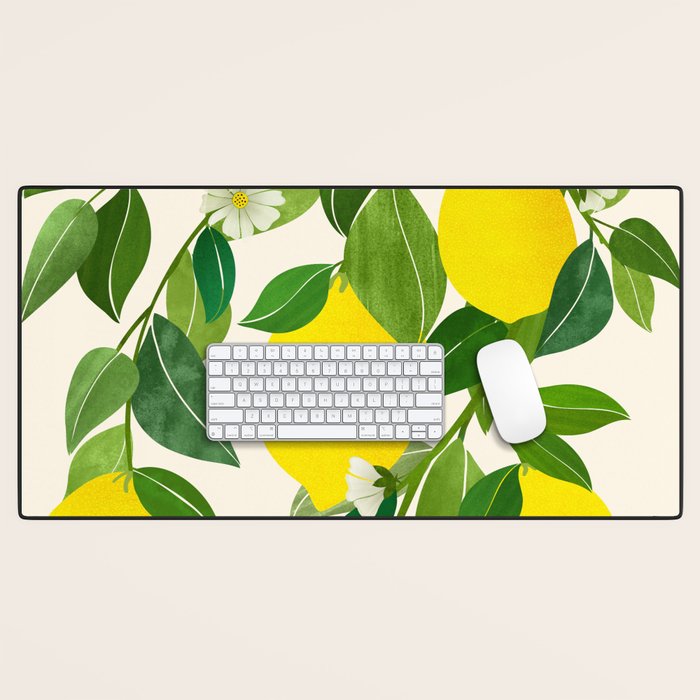 Summer Lemons / Tropical Fruit Series Desk Mat Gallery Image 1