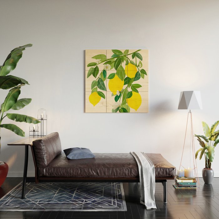 Summer Lemons / Tropical Fruit Series Wood Wall Art Gallery Image 2