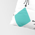 Atomic Age 1950s Diamonds Starbursts Turquoise Pillow Sham Gallery Image 4