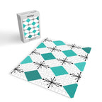 Atomic Age 1950s Diamonds Starbursts Turquoise Jigsaw Puzzle Gallery Image 2