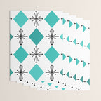 Atomic Age 1950s Diamonds Starbursts Turquoise Wrapping Paper Gallery Image 3