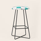 Atomic Age 1950s Diamonds Starbursts Turquoise Stool Gallery Image 1
