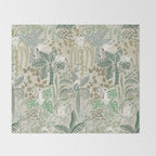 Jungle adventure natural green Throw Blanket Gallery Image 2