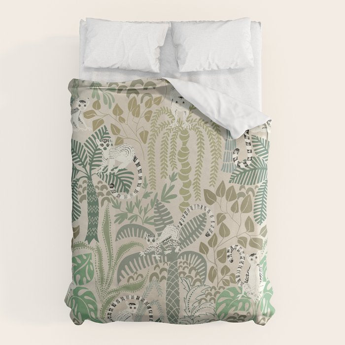 Jungle adventure natural green Duvet Cover Gallery Image 6