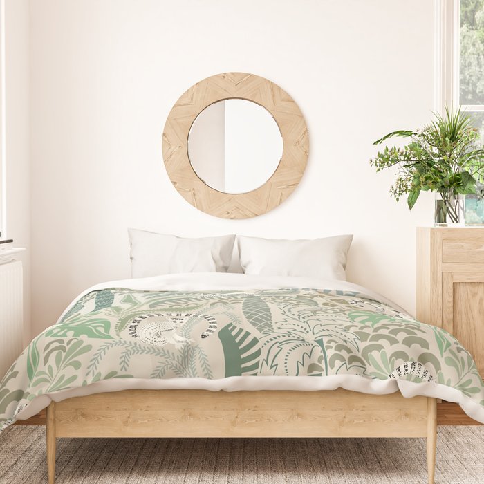 Jungle adventure natural green Duvet Cover Gallery Image 3