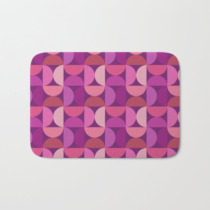 Mid Century Modern Shapes - Pink Magenta Bath Mat Gallery Image 1