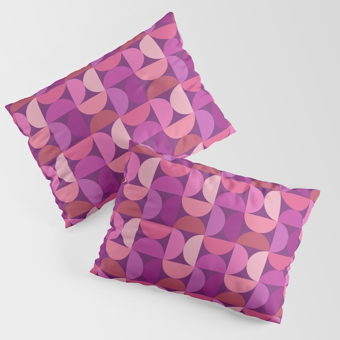 Mid Century Modern Shapes - Pink Magenta Pillow Sham Gallery Image 1
