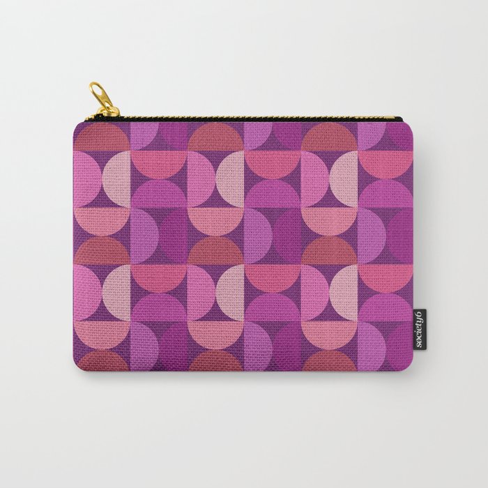 Mid Century Modern Shapes - Pink Magenta Carry All Pouch Gallery Image 1
